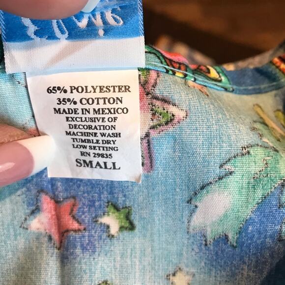 2 pc Animal print Hearts Mock Wrap Scrub Top sz S - Picture 5 of 6